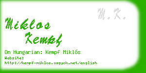 miklos kempf business card